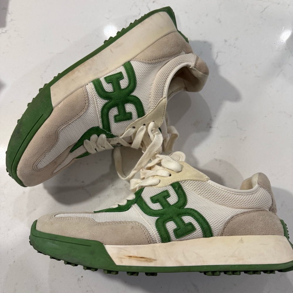 Sam Edelman Men's Beige and Green Sneakers